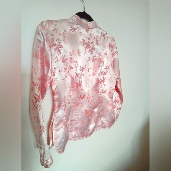 Asian Style Long Sleeve Satin Top - Picture 8 of 16